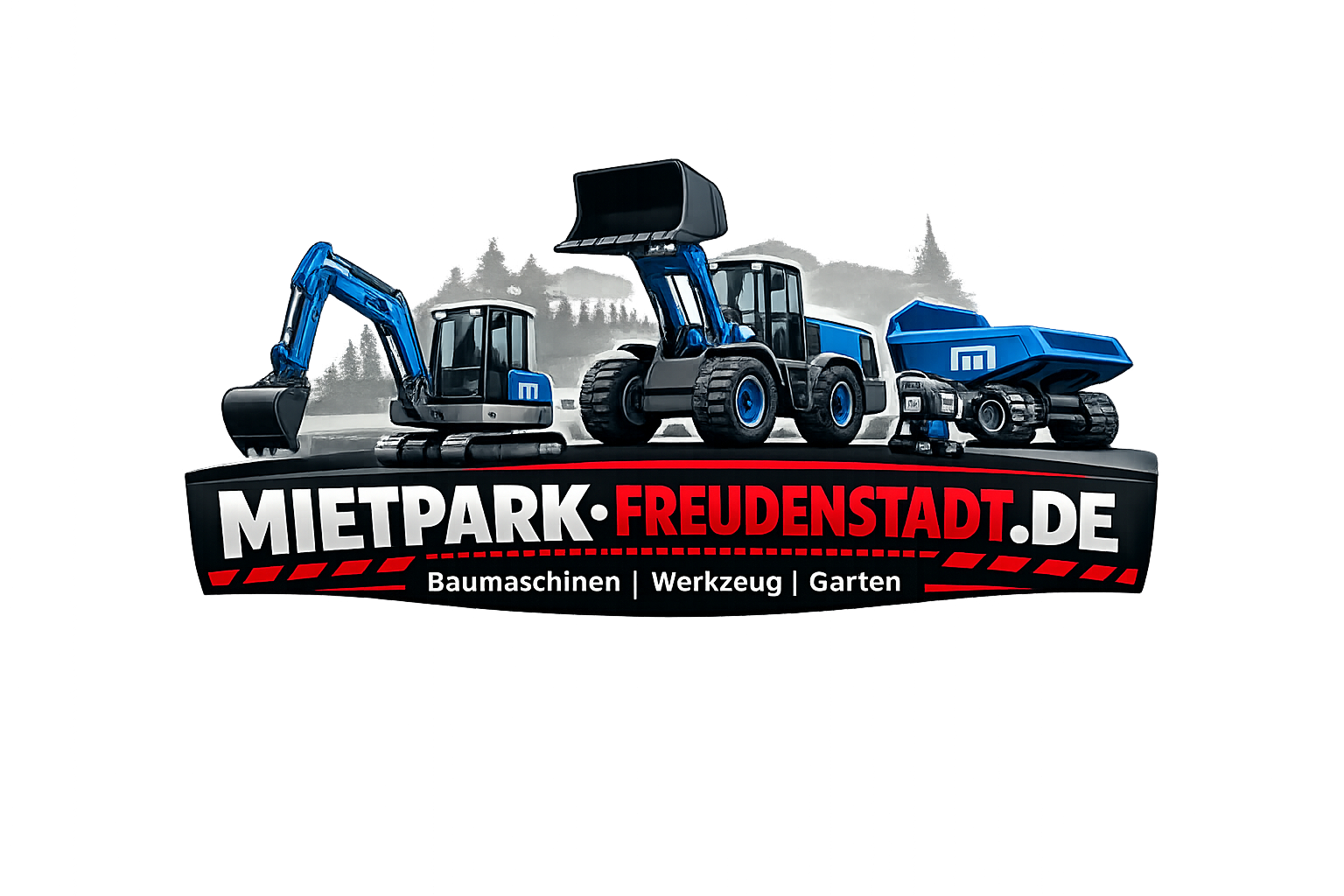 Das Bild zeigt unser Logo des Mietparks in Rot Blau freigestellt